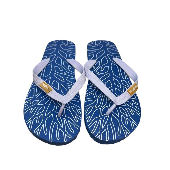 Koa Kea Flip Flops Sandals Sz 10 Blue Thong NWOT Comfort Open Toe Costal Summer - Picture 2 of 4